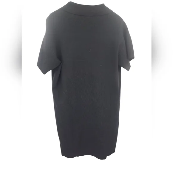 Tuckernuck Black Channing Polo Mini Dress Knit Short Sleeve Shift XS - Picture 4 of 5